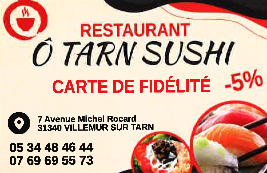 carte fidélité o tarn sushi